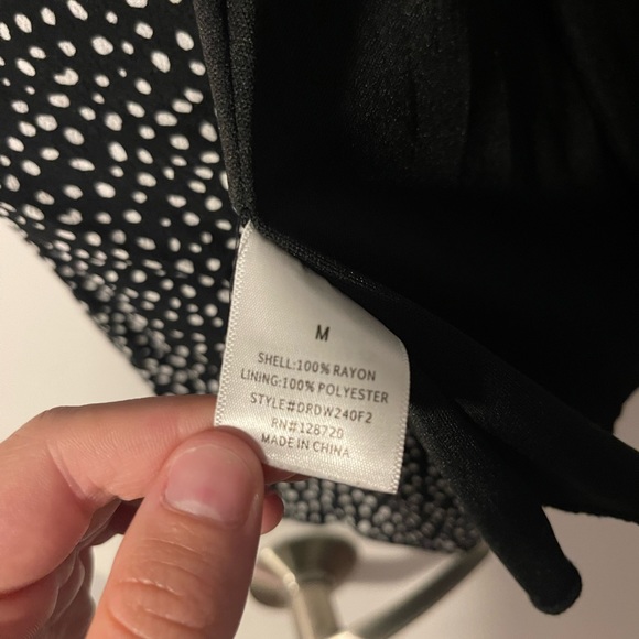 Francesca’s Black and White Polka Dot Wrap Dress - Picture 4 of 4